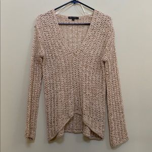William B open hole beige sweater
